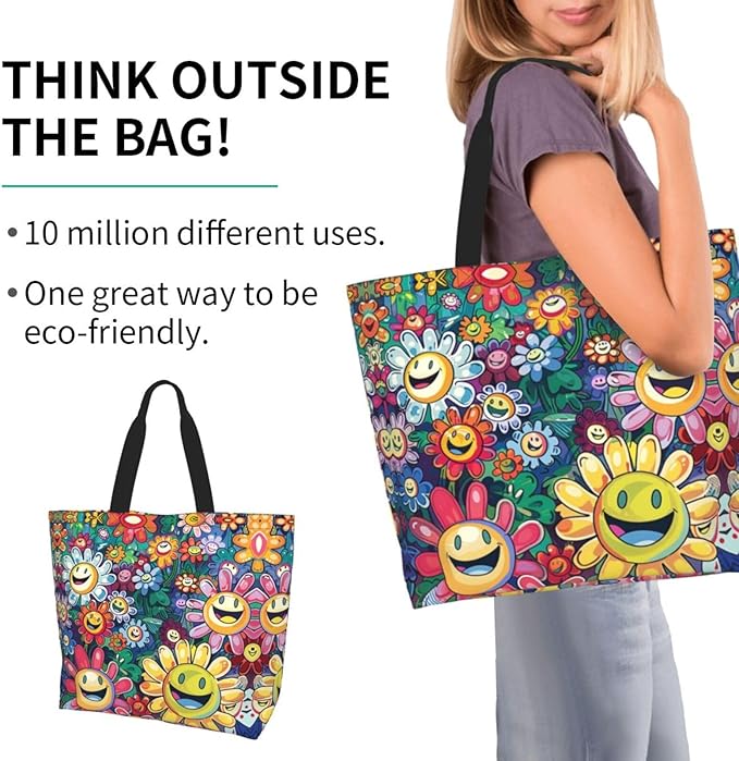 Tote Bag Shoulder Bags for Women Grocery Shopping Bag Reusable Bags Boho-Red Paisley 1