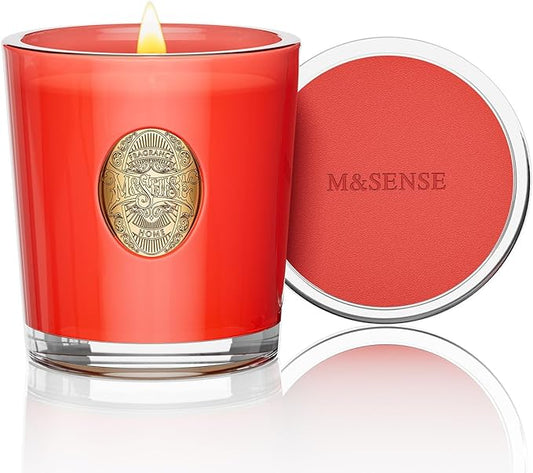 M&SENSE Natural Soy Candle| Juicy Watermelon Red | 10.2 oz, 55H Burn | Luxury Scented Candle for Relaxation, Gifting, Home Décor | for Bedroom, Office, Party