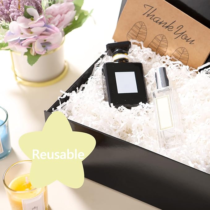 Black Gift Box with Lid for Present, Magnetic Closure Rectangle Collapsible Gift Box, Groomsman Proposal Box, Wedding, Birthday Gift Packaging (9x6.5x3.8 Inches)