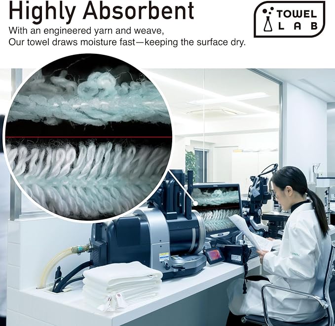 [Japan Technology], Plush Light-Weight Towel, Bath Towel (30x54 inches), 520GSM, White, Pack of 4, Quick Dry, High Absorbency, 100% Cotton