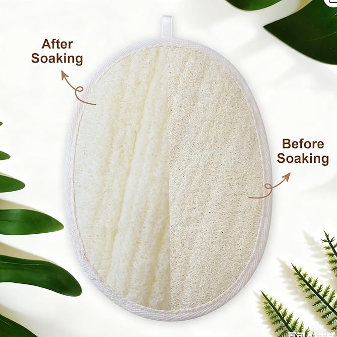 Natural Loofah Exfoliating Sponge, Made with Natural Shower Loofah Sponge, Loofah Sponge Different Size for Women and Men and Kids, for Face and Body That Gets You Clean - 3 Count (1 Pack)