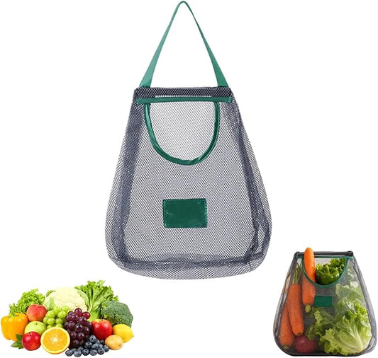 Portable Hollowed Out Mesh Tote Storage Bags, Kitchen Storage Bag, Reusable Hanging Storage Mesh Bags, for Kitchen
