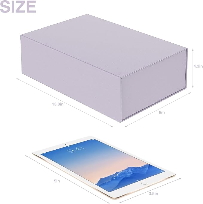 Luxury Large Gift Box 13.8"x9"x4.3" Storage Box Ribbon Magnetic Closure for Luxury Packaging Box for Mother's Day, Birthdays, Bridal Gifts,Weddings