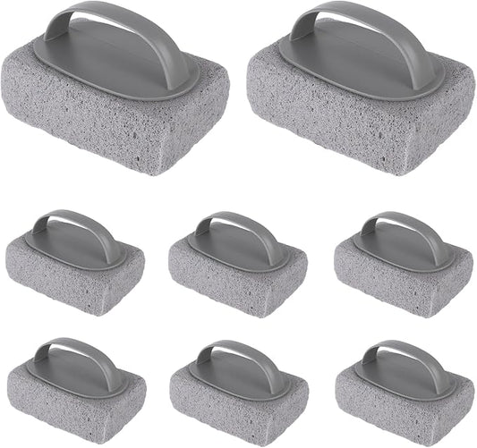 8 Pcs Hand-held Pool Pumice Stone for Cleaning with Handle, Pumice Stone for Pool Tile Cleaning, Concrete, Block Swimming Grout, Stove and Spa Tile Removing Stains