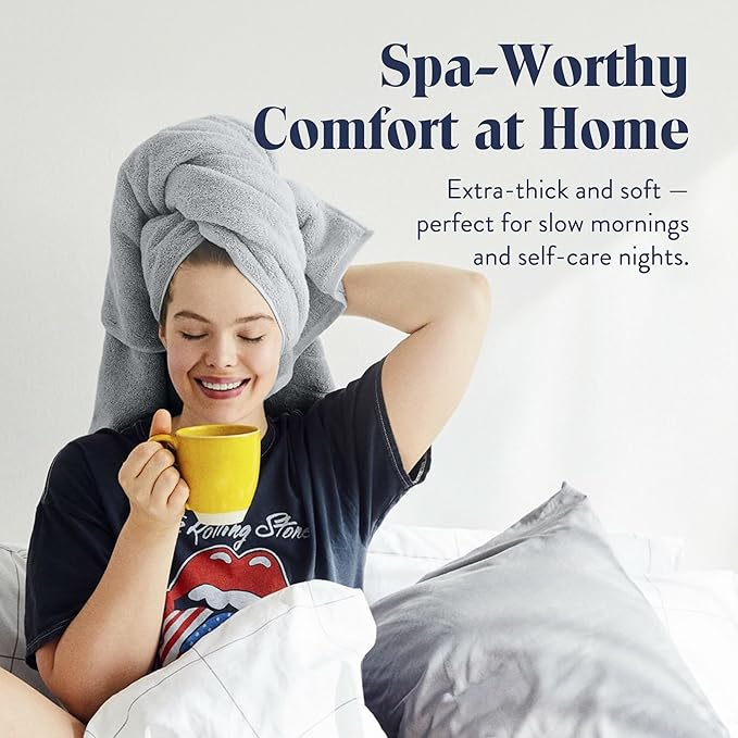 Brooklinen Super-Plush Turkish Cotton Bath Towel Set - Includes 4 Bath Towels Cotton, 820 GSM, Highly Absorbent, Machine Washable, Perfect for Home & Bathroom (Smoke Grey)