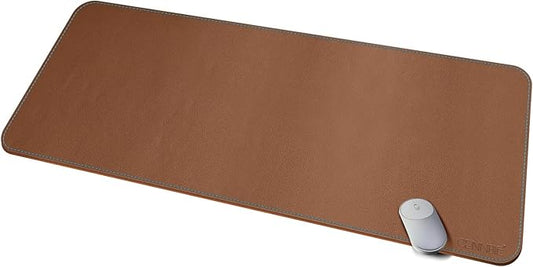 CENNBIE Leather Desk Mat, 47.2"x19.6", Extended Gaming Mouse Pad/Office Computer Mat, Waterproof (Brown)