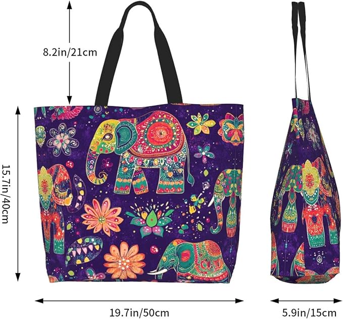 Tote Bag Shoulder Bags for Women Grocery Shopping Bag Reusable Bags Boho-Red Paisley 1