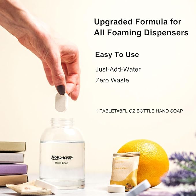 Foaming Hand Soap Refill Tablets, 12 Pack (Makes 12 x 9 fl oz), Variety Fragrance Soap Tablets, Fresh & Clean Handwash, No Plastic Bottle