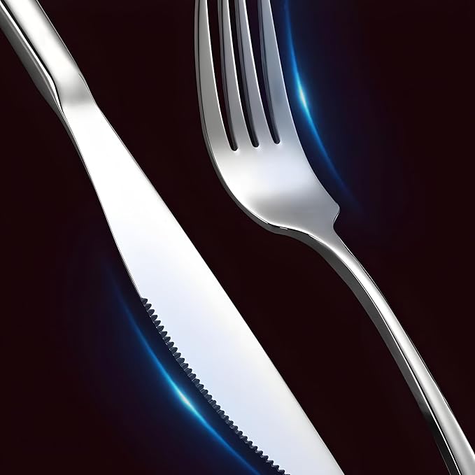 20-Piece Silverware Set,Flatware Set for 4, Food-Grade Premium 18/10 Stainless Steel Cutlery Set,Mirror Polished Tableware, Kitchen Eating Utensils Include Forks Spoons Knives, Dishwasher Safe