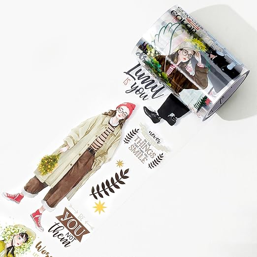 WT Twilight Zone Wide PET Tape, Single Roll, Original Designs, Modern Fashion Girls Decorative Tape for Journals, Scrapbooks, Bujo, DIY Crafts