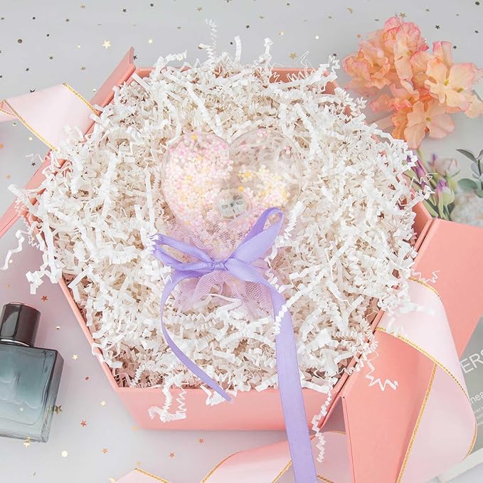 8.5oz Crinkle Paper Filler, Gift Baskets Gift Boxes Crafts Shredded Cut Paper Packaging Decorative Stuffing & Cushioning Confetti for Easter Birthday Wedding Party Favor White