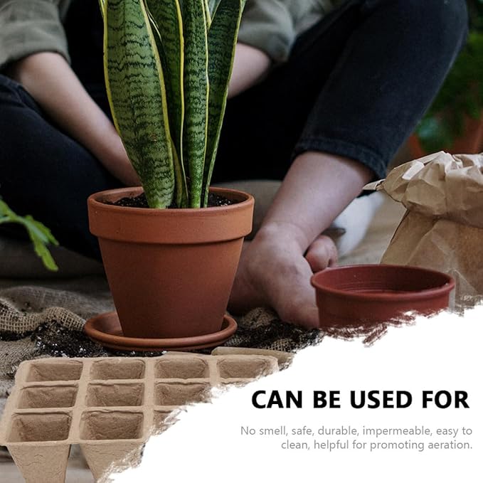 Biodegradable Plant Nursery Cups with Labels and Seedling Starters Plant Starting Pots for Vegetable Seedlings and Cuttings Gardening Starter Kit for Home and Nursery Use