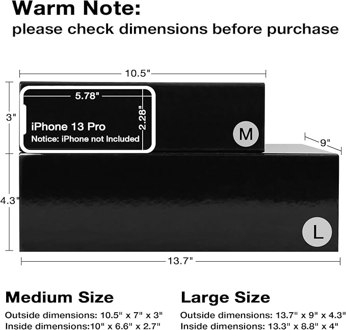 Aimyoo Medium Black Collapsible Gift Box with Magnetic Closure Lids 10.5x7x3 in, Bridesmaid Groomsman Proposal Boxes, Rectangle Present Box for Graduation Birthday Storage (1 Pack)