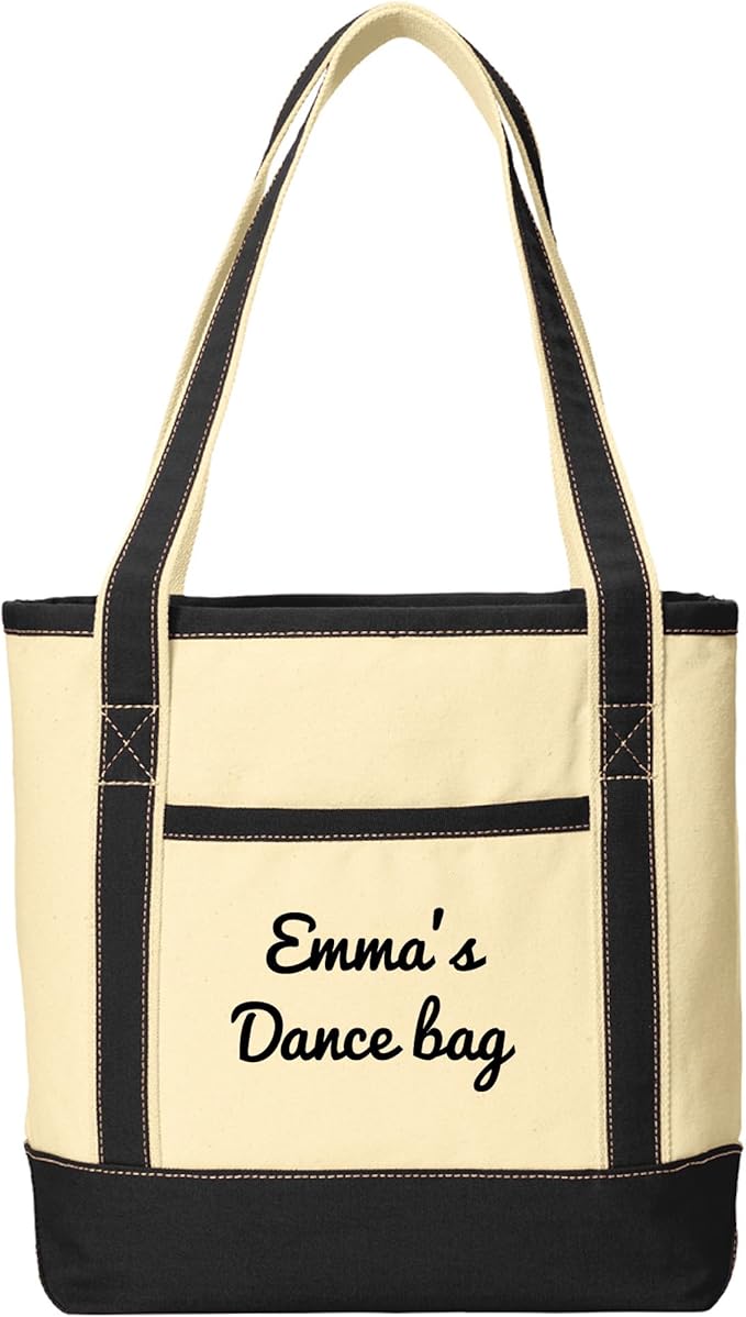 Custom Canvas Tote Bag – Personalized Name or Message – Medium Durable Cotton