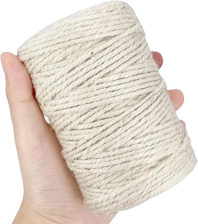 Leecogo White 2.5mm Jute Twine 328 Feet Heavy Duty Garden Twine String for Gardening Plant Crafts and Decorative Projects
