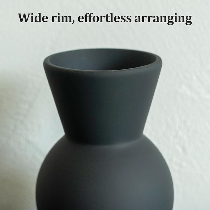 Fake Flowers in Vase for Centerpieces, Faux Flowers in Modern Ceramic Vase Set of 3 with 8 Artificial Autumn Chrysanthemums Artificial Decorative Swags