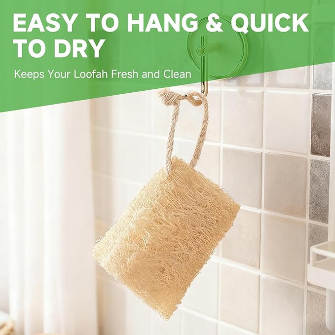 Natural & Biodegradable Loofah Bath Sponge - Deep Exfoliation for Soft Skin, Eco-Friendly Body Scrubber,Shower Loofah Exfoliator & Multipurpose Cleaner (Pack of 3)