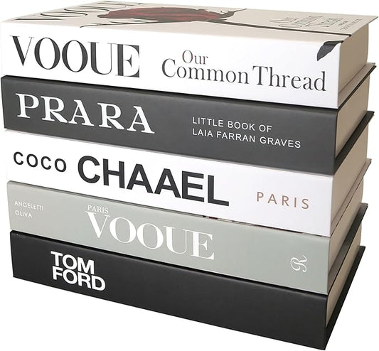 PTShadow 7 Pcs Decorative Books Aesthetic Chic Faux Book Set for Room Décor,Modern Home Decor Coffee Table Decor