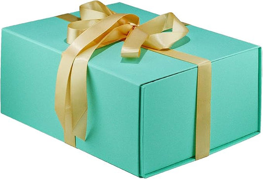 MOYEUPAC 9" X 7" X 4" Blue Gift Box with Lids for Presents Magnetic Closure for Packaging Magneti for Christmas, Halloween, Birthday Gift Box and Various Holidays,Heavenly Blue