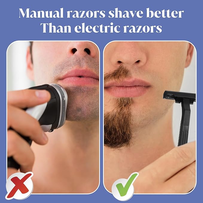 400PCS Twin Blade Disposable Razors with Clear Safety Cap, Plastic Portable Manual Shavers Stainless Steel Blade for Men Women Bathing Homeless Hotel Travel Camping harity Apartment