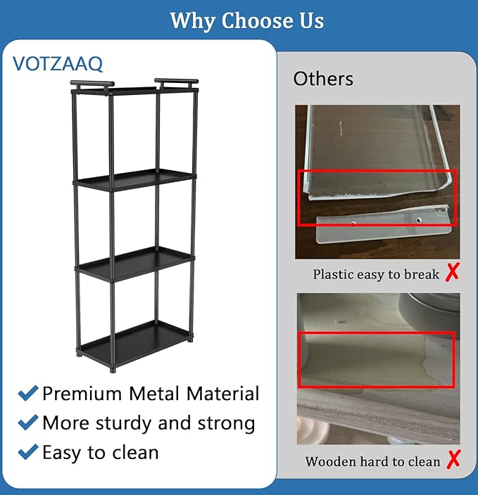 Matte Black 4 Tier Bathroom Organizer Countertop, Stainless Steel Perfume Tray and Vanity Countertop Shelf, Makeup Skin Care Bathroom Organizers and Storage for Dresser, Kitchen