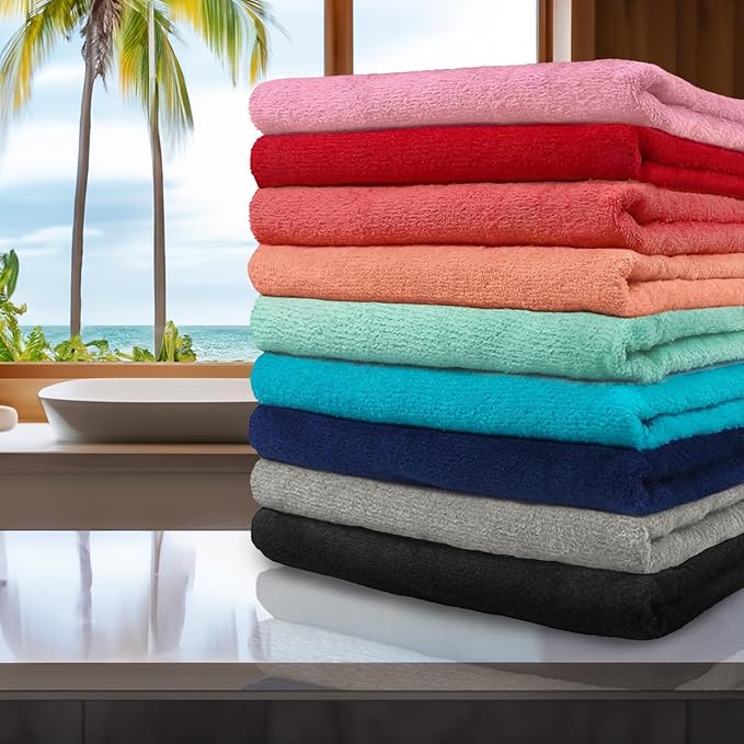 Kaufman - Personalized Velour Beach and Pool Towel 100% Cotton 30in X 60in Solid Color Bath Towel Embroidered (Black)