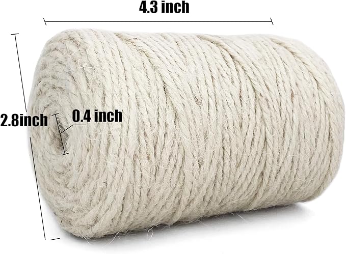 Leecogo White 2.5mm Jute Twine 328 Feet Heavy Duty Garden Twine String for Gardening Plant Crafts and Decorative Projects