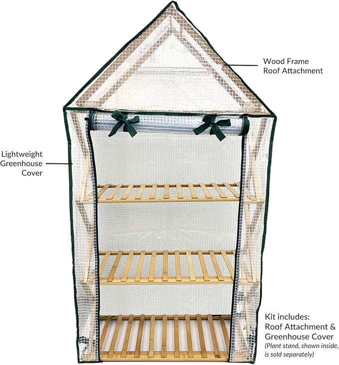 Ferry Morse Greenhouse Kit Roof Attachments and Greenhouse Cover for Plant Stand