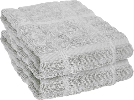 All-Clad Solid Kitchen Towels: Highly Absorbent, Super Soft Long Lasting - 100% Cotton, 17"x30" Tea Towels for Cleaning & Drying Dishes, Pans, Glassware, or Countertops, (2-Pack), Titanium Gray