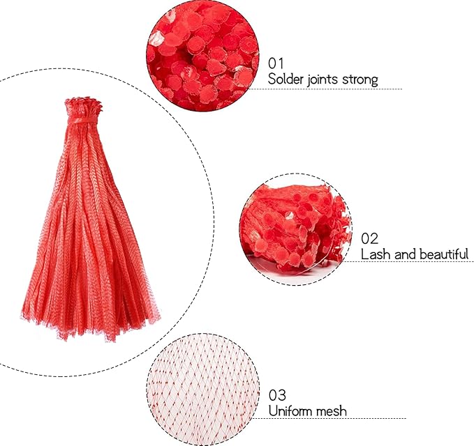 100Pcs 24 Inch Reusable Mesh Produce Bags, Seafood Boil Bags for Crab Clam Crawfish, Potato Onion Fruits Bag, Storage Bag for Grocery Shopping Storage of Fruit Seafood Toy & Garden Produce