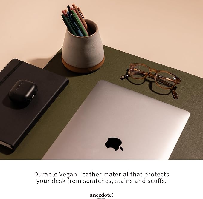 ANECDOTE Vegan Leather Desk Pad - 31.5"x17" Desk Mat for Your Office. This Quality Large Mouse Pad has Chic Elegance, Professional Look & Satisfying Touch - The Perfect Leather Mouse Pad for You!