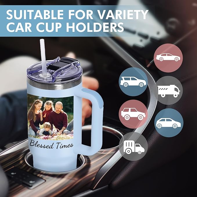 Personalized Tumbler with Pictures Text Name, Custom Double Wall Insulated Tumbler, Personalized Gifts for Women Men Friend, Christmas Gifts, 20oz Coffee Tumbler w/Lid (40 photo)