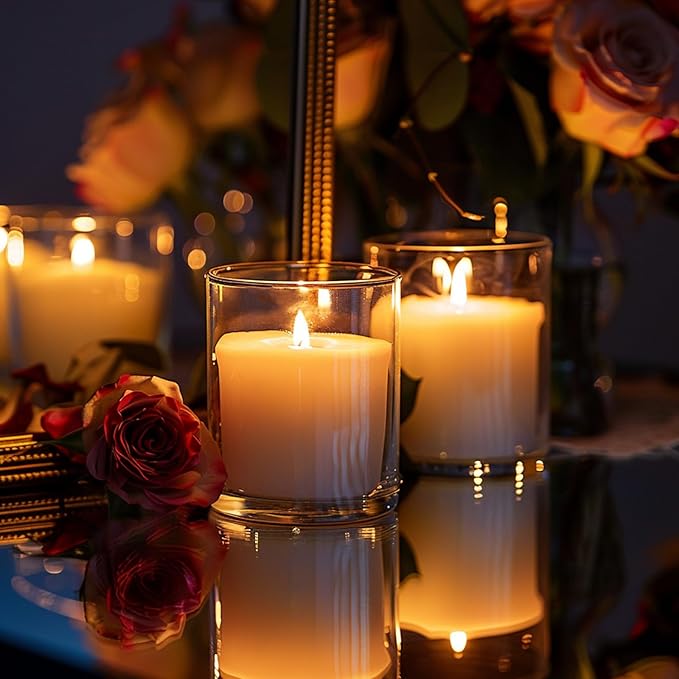 15 Pack Glass Candle Jars, 7oz Clear Candle Containers with Bamboo Lids and Labels, Empty Candle Jars for Making Candles - Dishwasher Safe, 7 fl.oz