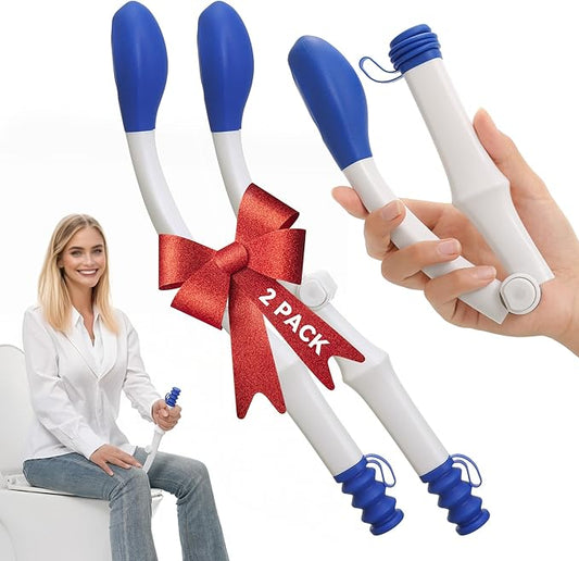 Foldable Toilet Aid（2Pack）, Long Comfort Wipe Wand Bottom Buddy Toilet Self Tissue Aids for Toileting, Self Help Wipe Butt for Fat People Limited Mobility,Elderly, Pregnancy