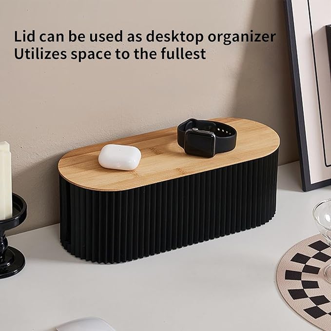 Cable Management Box, Safe Cord Organizer for Desk, Wire Storage Box with Extension Hiders, Tidy Desktop Solution, Cable Holder for Study Room, Living Room, Bedroom, Offices