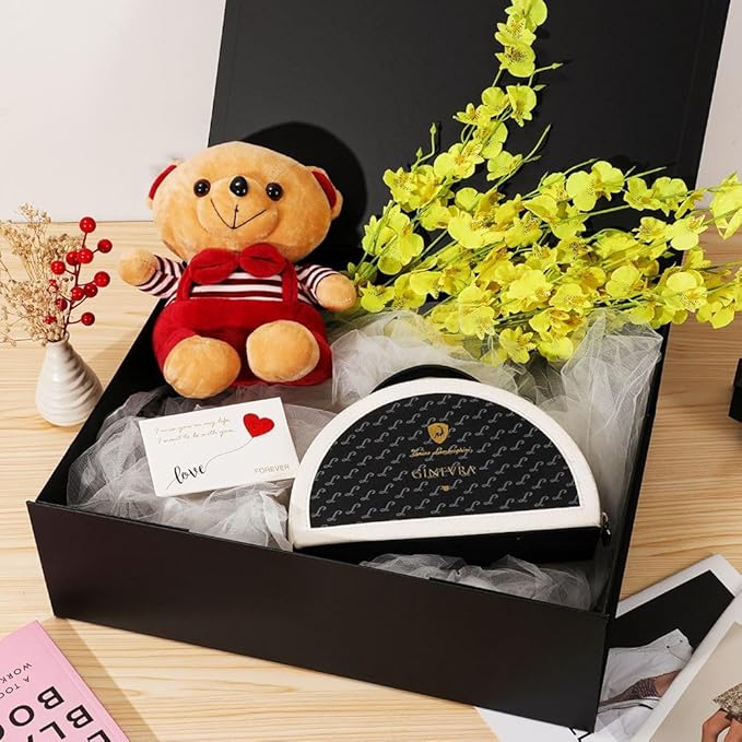 Extra Large Black Gift Box 5 Pack 19x16x6 Inches,Gift Boxs for Presents with Lid Magnetic Closure Collapsible,Groomsman Proposal Box,Birthday, Christmas,for Clothes and Large Gifts