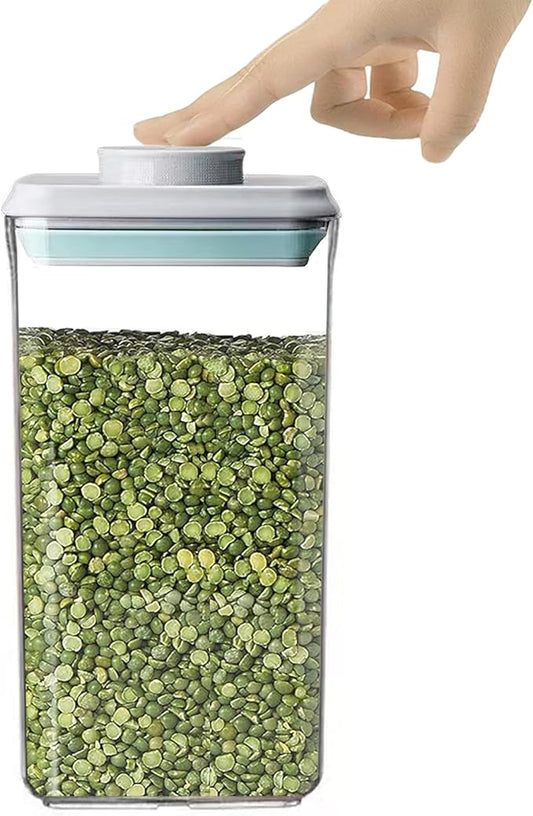 Airtight Food Storage Container Pop Containers With Lids, Bpa Free for Spaghetti Cereal Flour Rice Kitchen Organizer (square 1200ml / 1.2qt)