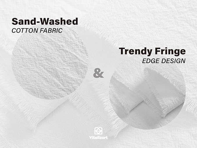 Vitalizart White Cotton Table Runner 14 x 72 Inches Long Pure Cotton Table Runner for Rustic Home Decorations Dining Room Wedding Decor Reception Bridal Shower Thanksgiving Christmas