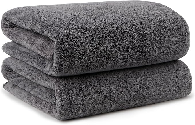 Orighty Bath Towels Pack of 2(27'' x 54'') - Soft Feel, Highly Absorbent, Quick Drying Microfiber for Body, Sport, Yoga, SPA, Fitness - Grey