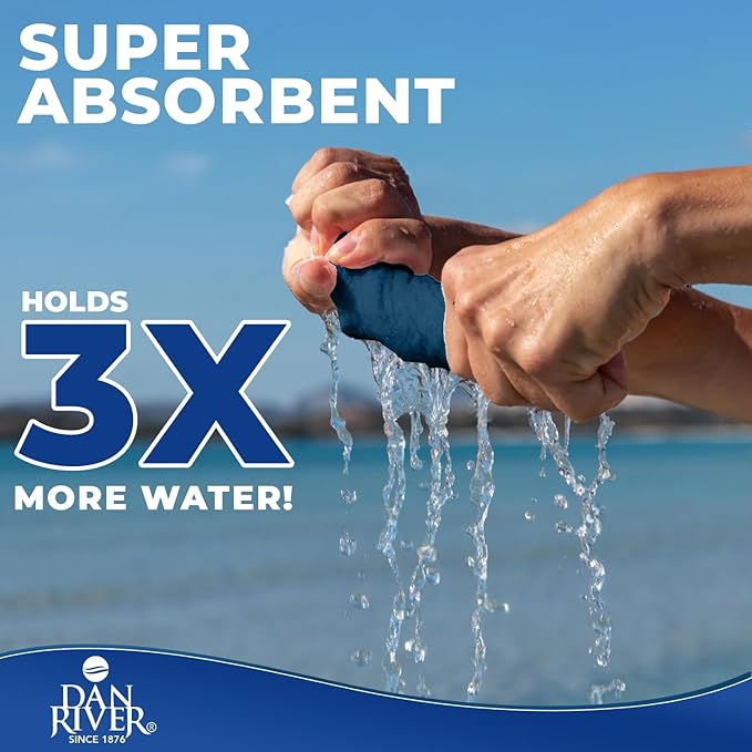 DAN RIVER 8 PC Luxury Bath Towels for Bathroom, 2 Bath, 2 Hand, and 4 Wash Cloths, 600 GSM 100% Ring Spun Cotton Towel Set, Highly Absorbent, Gym, Hotel, and Spa, Blue Opal