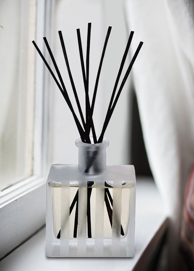 LOVSPA Reed Diffuser Set, Meyer Lemon Scented Oil Diffuser with Sticks, Home Fragrance Accessories for Bathroom Shelf Decor, Aroma Diffusers for Home or Office Desk, USA Made