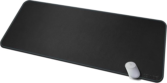 CENNBIE Leather Desk mat Protecter 47.2X19.6in Super Large, PU Leather Desk Mat Blotters Organizer with Comfortable Writing Surface(Black)