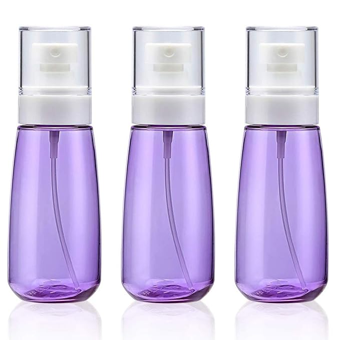 Cosywell Fine Mist Spray Bottle 3.4oz/ 100ml Empty Cosmetic Refillable Travel Containers Plastic Hair Spray Bottle Sprayer for Perfume Skincare Makeup Lotion (3Purple)