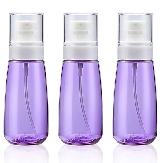 Cosywell Fine Mist Spray Bottle 3.4oz/ 100ml Empty Cosmetic Refillable Travel Containers Plastic Hair Spray Bottle Sprayer for Perfume Skincare Makeup Lotion (3Purple)