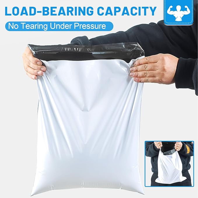 Poly Mailers Shipping Bags 14.5 x 19 inch 200 Pack Packaging Clothes Polymailers Envelopes Mailing Mailer Package Polymailer Small Business Supplies Clothing Bag Polybag Packing White