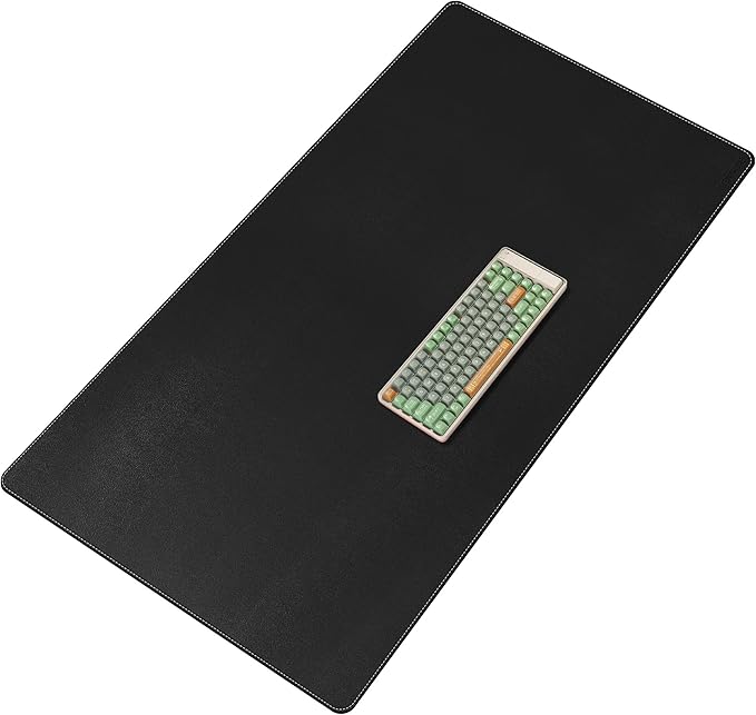 CENNBIE Leather Desk Pad Large, 47.2" x 27.5" Desk Mat Blotter Protector, Extended Non-Slip Mouse Pad, Waterproof PU Leather Desk mat for Desktop Office and Home (Black)