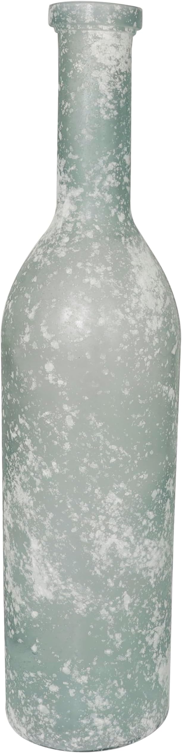 Deco 79 Recycled Glass Handmade Decorative Vase Frosted Spanish Bottle Centerpiece Vase, Flower Vase for Home Decoration 7" x 7" x 29", Clear