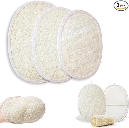 Natural Loofah Exfoliating Sponge, Made with Natural Shower Loofah Sponge, Loofah Sponge Different Size for Women and Men and Kids, for Face and Body That Gets You Clean - 3 Count (1 Pack)