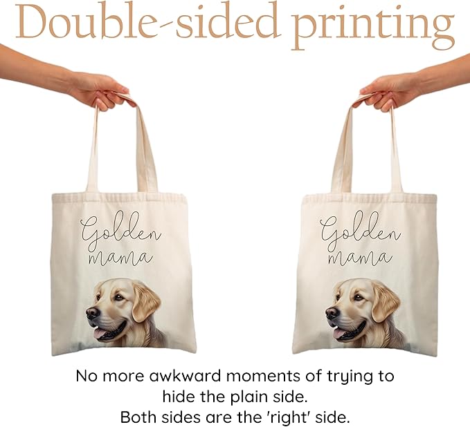 Dog Mama Tote Bag – Cute Dog Lover Canvas Bag, Reusable Shopping Shoulder Bag for Women, Pet Mom Gift,
