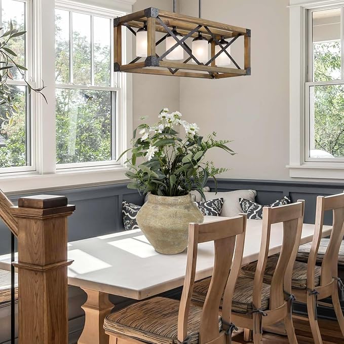 Briful Large Rustic Ceramic Vase with Distressed Finish, 8.2'' Tall Wide-Belly Decorative Flower Vases with Felt Pads, Retro Style Pottery for Home Decor, Table Centerpiece, Yellow Brown